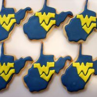 Wvu Cookies! I made these for my sister, a sophmore at WVU.
