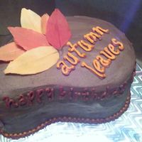 Autumn Leaves a birthday cake for a poet whose wife's favorite poem is entitled autumn leaves. my first chance to use the new paisley pan! german...