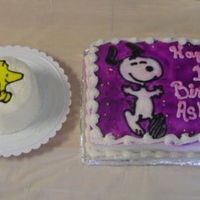 My Woodstock Cake And A Snoopy Cake Made By My Aunt The woodstock smash cake was made by me and the snoopy cake was made by my aunt. Both cakes were for my daughters 1st birthday party. They...