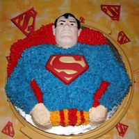My Son's 5Th Birthday Cake My son loves Superman so I had this pan from my gradmother and made him his Superman cake.