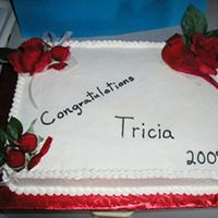 Cardinals Grad Cake Marble cake with bc frosting. The university's team is the Cardinals, but the logo seemed too masculine, so I "feminized" it...