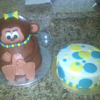 Monkey Cake My first 3D and fondant cake!!