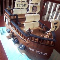 Captain Teygan's Pirate Ship This was my first sculpted cake made for little "pirate" named Teygan. It remains one of my favorite cakes.