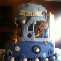 Monkey Cake This was inspired by another cake central person. Thank you! My neice loves monkeys, and loved the cake! Three tier, stacked chocolate cake...