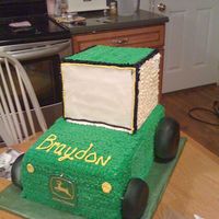 Tractor Cake This is a cake i made for a little boy. Its chocolate fudge with buttercream.its the first 3d cake i have ever made.