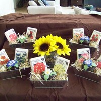 Flower Pot Cupcakes And Seed Packet Cookies King size cupcakes with chocolate mmf, royal icing flowers, fondant leaves, sugar cookies with edible transfer