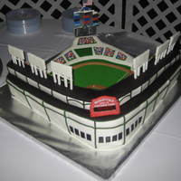 Wrigley Field Wrigley field grooms cake. My first field cake. Much harder than I imagined. The sign on the front of the cake is a scrolling sign that had...