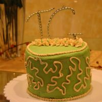 2Nd Cake - Initials This is buttercream frosted cake using moss green food coloring. No classes for me, I am self taught. Still learning to get better on the...
