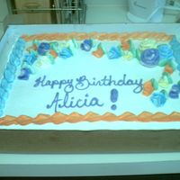 Alicia's Cake just a basic 1/2 sheet for my friend