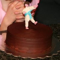 Karate Kid Cake This cake is vanilla cake with whipped chocolate ganache filling and icing. My neice was taking her test for her blue belt in karate. The...