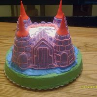 Princess Kylee's Castle Strawberry WASC with buttercream icing and fondant peaks.