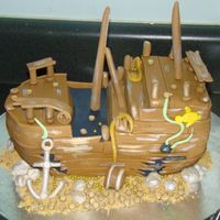 Sunken Pirate Ship The birthday boy wanted a sunken pirate ship-- this is the best I could do!