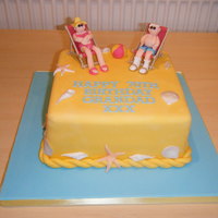 A Day At The Beach This was a cake I did for my grandad, he's always going on holiday so thought this was ideal, everything is handmade, the deckchairs,...