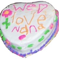 Daughter's Cake For Nana I think my daughter was 6 when she did this.