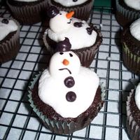 Melted Snowmen I heard about this from a friend of mine and we tried to make them. I added water to the buttercream icing to make the snow really fluffy....