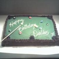 Pool Table This is a first time cake for me. I made this cake for my husbands 28th birthday using buttercream icing & a small wooden dowel rod for...