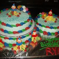 Clown Birthday Cake This was my son's 1st birthday cake. It was supposed to be two tiered but had a disaster with the top tier falling over, so this was...