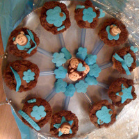 Baby Rattles Monkey Theme Cupcakes made into Baby Rattles for a Monkey Themed Baby Shower. Chocolate buttercream with fondant monkeys and decorations