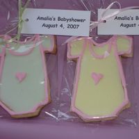 Onesie Cookies Used Toba Garrett's butter cookie recipe and her icing for royal icing. Both her recipes were SO easy and the cookies were a big hit...