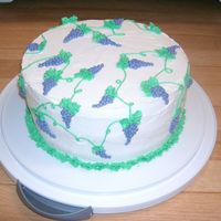 Oh Grapes! 8 inch chocolate 2 layer with buttercream and a cookies n cream middle.