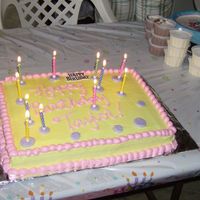 10Th Birthday Cake Marble cake with BC icing and MMF accents. I swear this was a simple cake I had no ideas for and practically threw together in no time just...