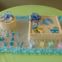 Boy Baby Shower Vanilla Cake and buttercream. Thanks for looking.