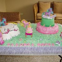 My Little Pony Vanilla, marble and chocolate cake. Buttercream and MMF accents. Thanks for looking and leave your comment.