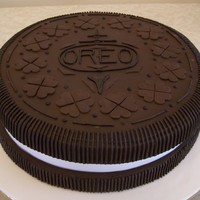 Oreo Birthday Cake Thanks to everyone on CC for their pictures of Oreo cakes! You were my inspiration. I made this cake out of a 12" round chocolate cake...