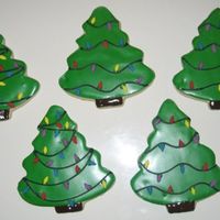 Christmas Tree Cookies NFSC with RI and light bulb sprinkles