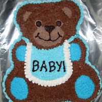 Baby Teddy Bear baby shower cake, chocolate buttercream