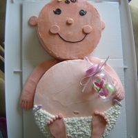 Baby Girl My version of the baby cake. My first attempt, although I had some trouble with the icing(notice the head is a diff color =(. Also would...