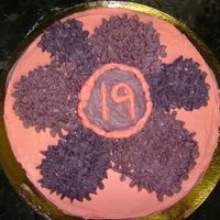Birthday Cake With Flower Pattern Made for my cousin's 19th Birthday