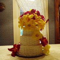 Basketweave And Fresh Day Lilies Wedding Cake First wedding cake! Made for a sweet older couple remarrying after both were widowed. Groom requested the beautiful daylilies from his...
