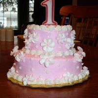 First Birthday Cake This was my daughter's smash cake and boy did it get smashed.