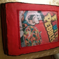 Fruity Pebbles Groom's Cake This was a groom's cake for someone who loves cereal.