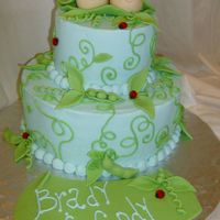 Peas In A Pod b/c with fondant accents.