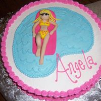 Adult Swimming Party b/c with fondant person.
