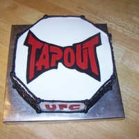 Tap Out My son ask for a Tap Out cake for his birthday, he is obsessed with UFC and wrestling. Carved an octagon out of a 12in. square. Iced in...