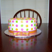 Polka Dot Iced in BC with fabric ribbon.