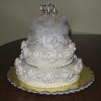 Course Iii Anniversary Cake This is my first 50th anniversary cake for my in-laws. Had to travel a 6 hour drive with all the suitcases!