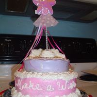 Princess Cake chocolate cake / BC icing made for my friends 40th B-day. She was the birthday princess. The wand on top was store bought.