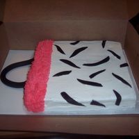 Purse Cake I did this for an 80 year old woman. They said she thinks she's still 20! White cake with bc frosting. Handle and black accents are...