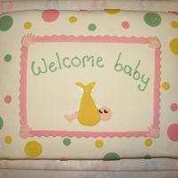 Baby Polka Dots I was asked to do a sheet cake that would serve 50 or more for a lady who was having a baby girl. No theme, or anything...I had free reign...
