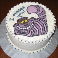 Cheshire Cat This was a first time everything...my first time making the white almond sour cream cake, the first time using the buttery buttercream...