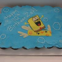 Sponge Bob Square Pants This was made for a friend of mine. I used 32 cupcakes and BC icing.