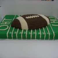 Oak Harbor Tavern Football Field I used a sheet cake for the field and the Wilton Football shaped pan.