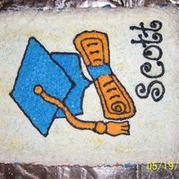 Sons Graduation Cake I ordered a cake pan for graduation but never arrived so this was last minute the day of graduation wow :)