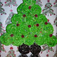 Christmas Tree THis forum is the best. I got this from the site and what fun it was. I ran out of frosting so I had enough to cover the trunck with white...