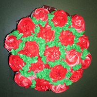 Candy Cane Cupcake Bouquet I made this for my office party with the girls.