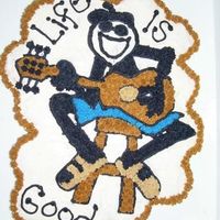 Life Is Good This was for my boss's birthday. I just noticed his sandle was not finished oops.......... Oh well. It's a CCC. Done free hand.